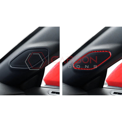 2024+ S650 Mustang Real Carbon Fiber A Pillar Speaker Trim Overlay