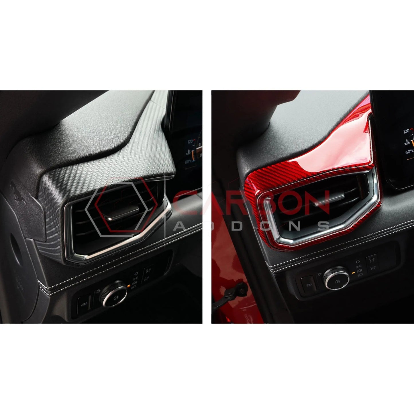 2024+ S650 Mustang Real Carbon Fiber Driver Side Dashboard Trim Overlays