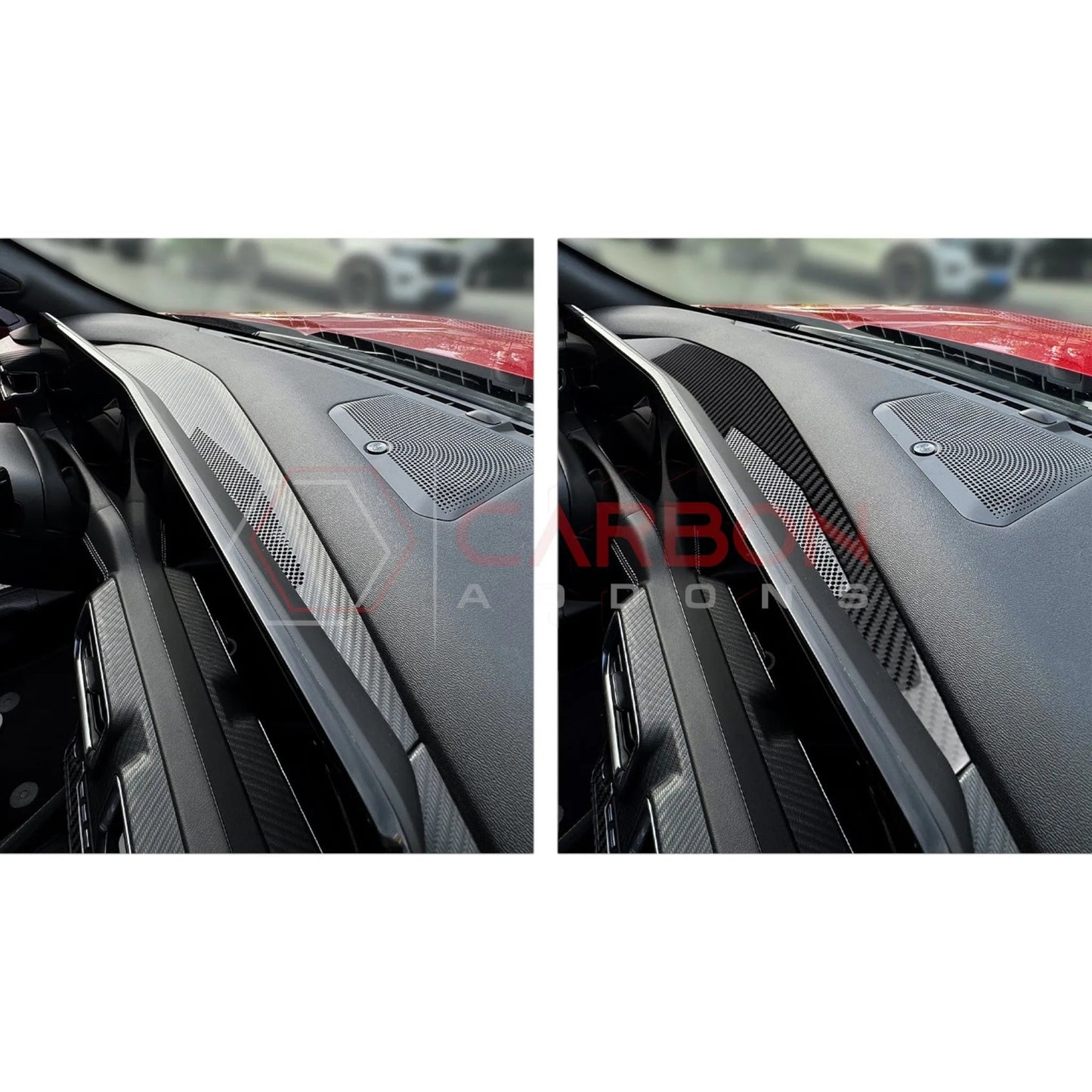 2024+ S650 Mustang Real Carbon Fiber Behind Screen Top Dash Trim Overlay