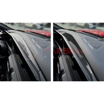 2024+ S650 Mustang Real Carbon Fiber Behind Screen Top Dash Trim Overlay