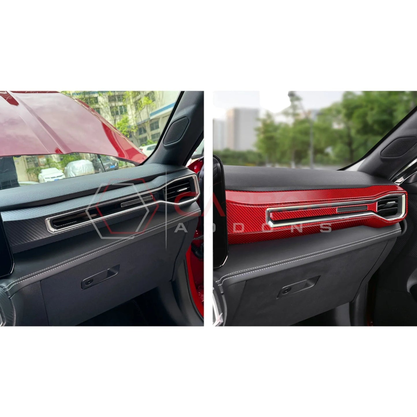 2024+ S650 Mustang Real Carbon Fiber Passenger Side Dashboard Trim Overlays