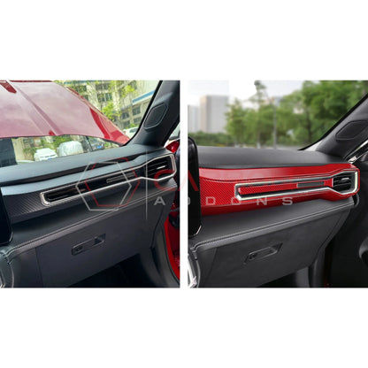 2024+ S650 Mustang Real Carbon Fiber Passenger Side Dashboard Trim Overlays