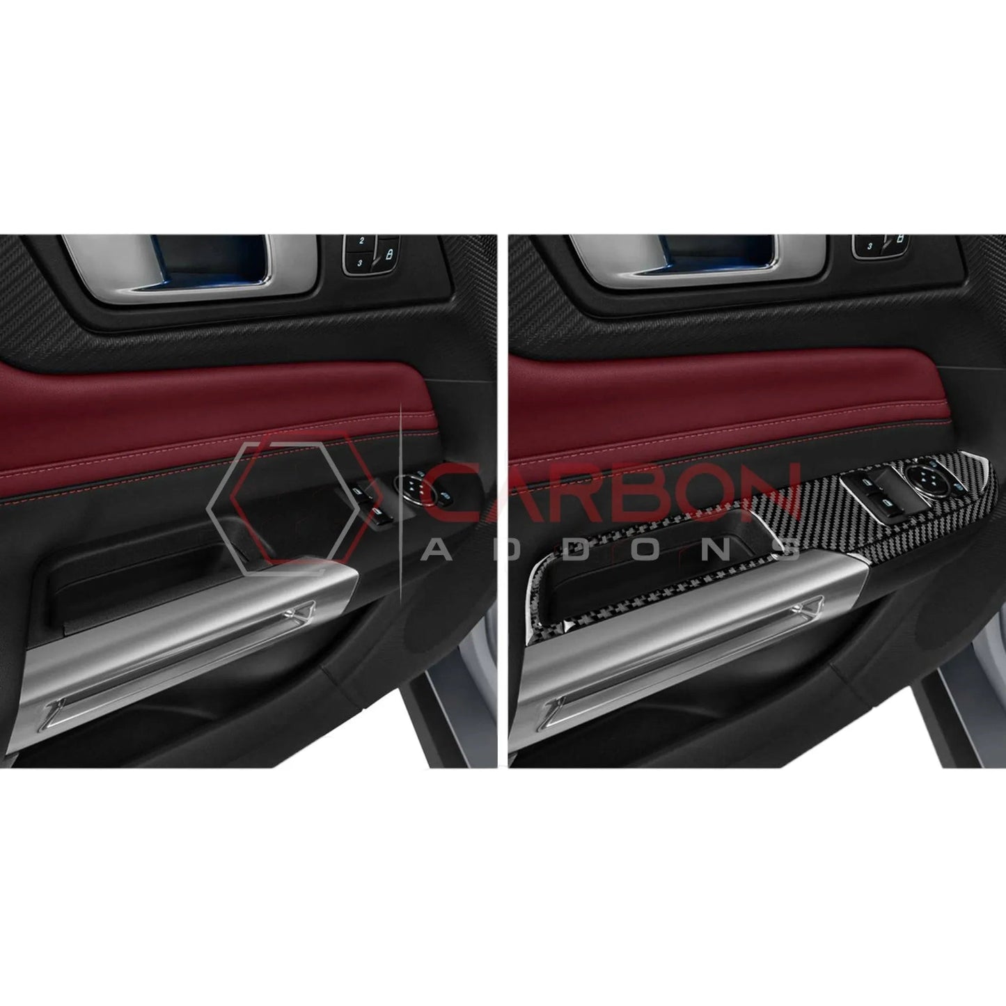 2024+ S650 Mustang Real Carbon Window switch Trim Overlay