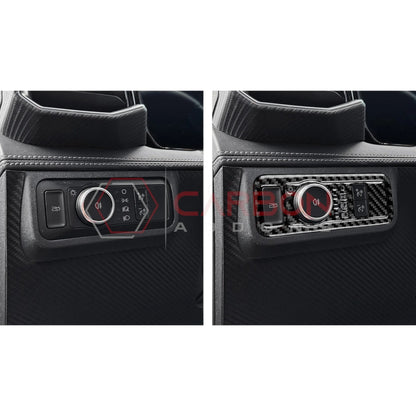 2024+ S650 Mustang Real Carbon Fiber Headlight Control Trim Overlay