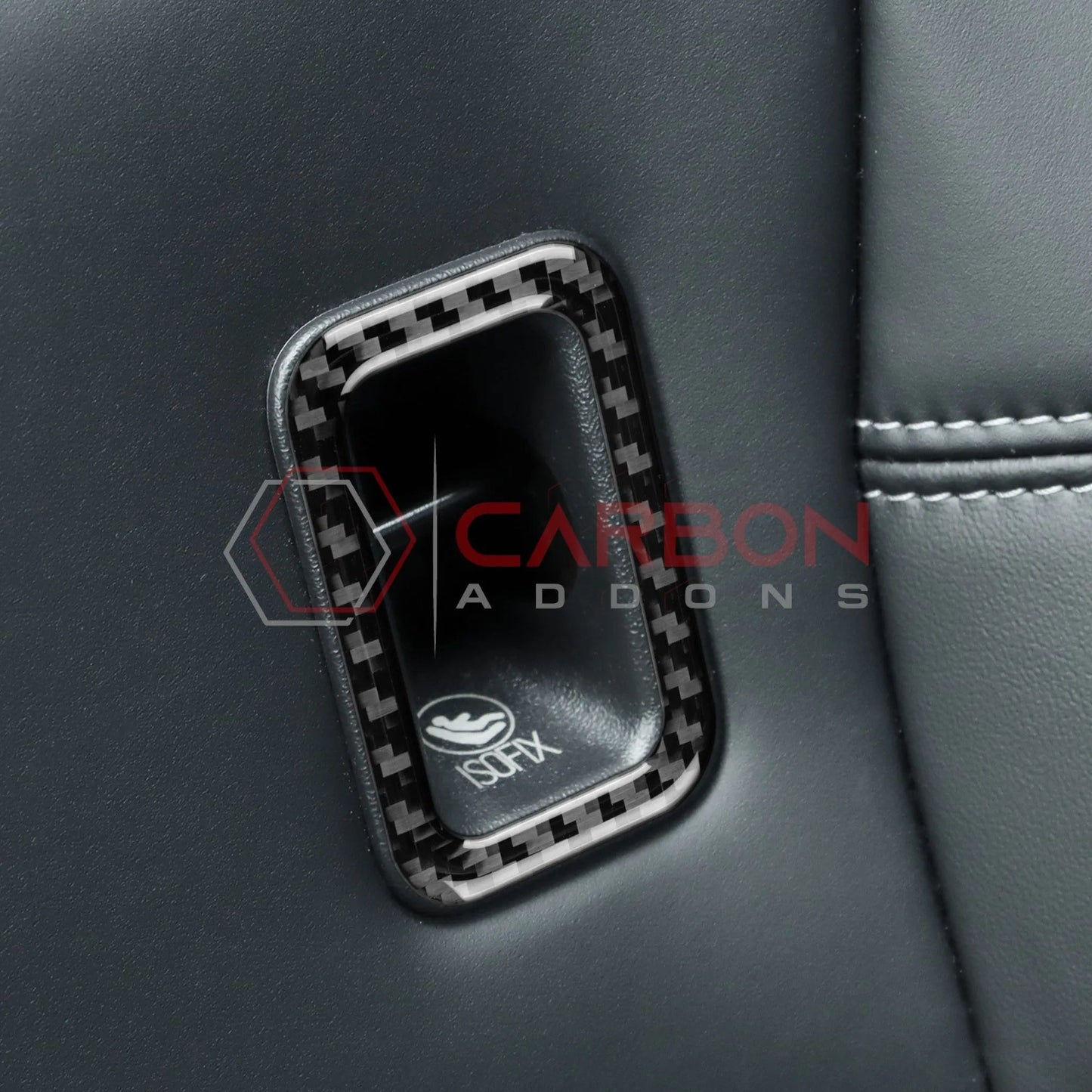 Real Carbon Fiber Rear Child Seat Anchor Trim Overlay for 2024+ Ford Mustang
