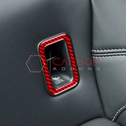 Real Carbon Fiber Rear Child Seat Anchor Trim Overlay for 2024+ Ford Mustang