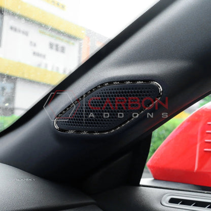 2024+ S650 Mustang Real Carbon Fiber A Pillar Speaker Trim Overlay