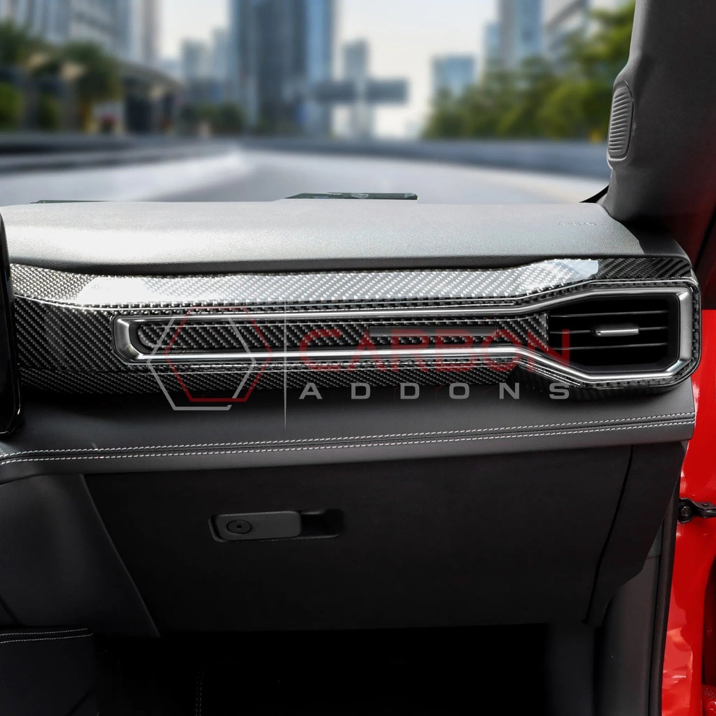 2024+ S650 Mustang Real Carbon Fiber Passenger Side Dashboard Trim Overlays