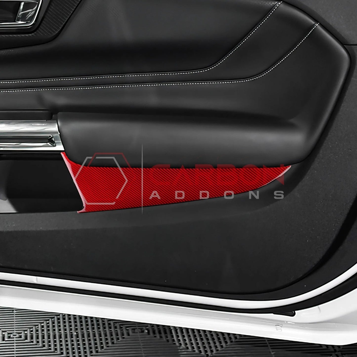 2024+ S650 Mustang Real Carbon Fiber Door Lower Panel Trim Overlay