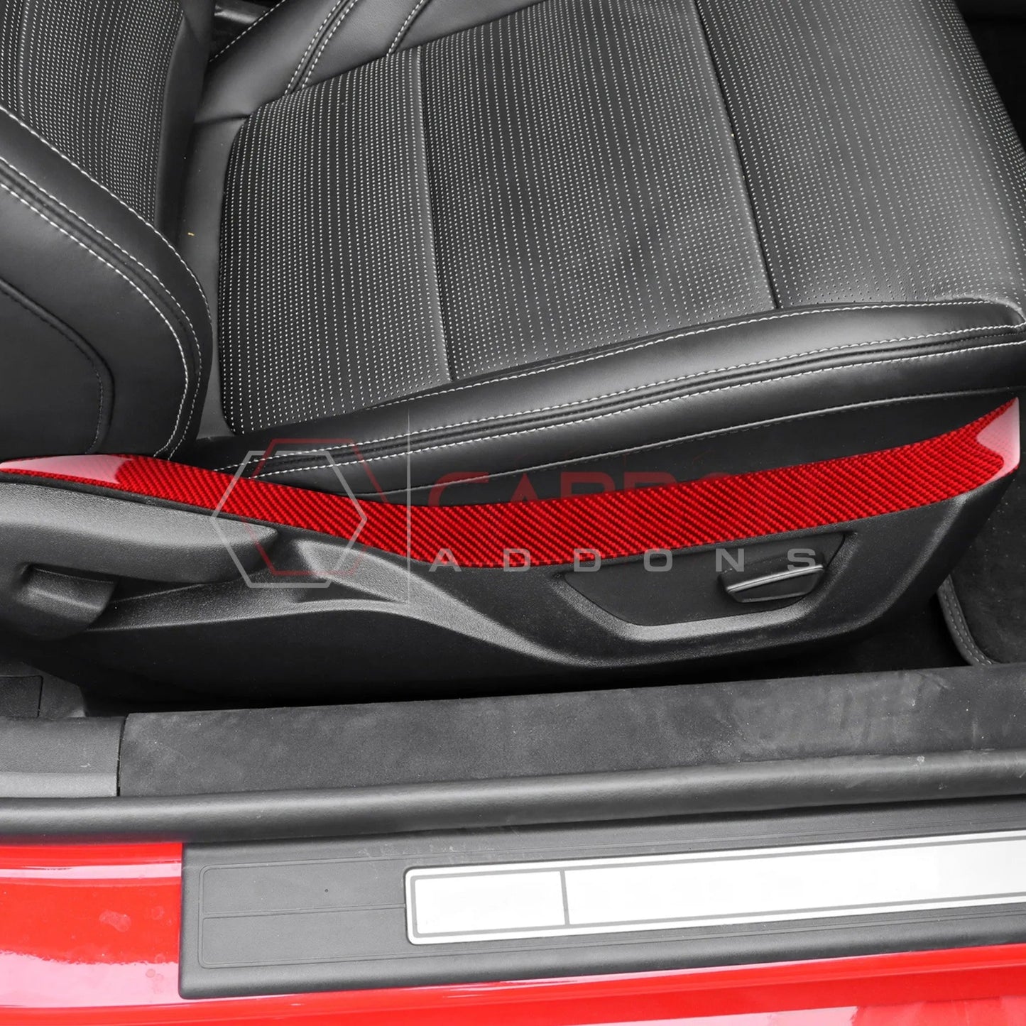 2024+ S650 Mustang Real Carbon Fiber Seat Control Upper Trim Overlay