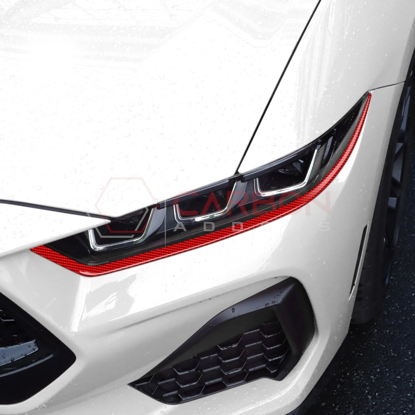 2024+ S650 Mustang Exterior Real Carbon Fiber Headlight Decorative Strip Overlay