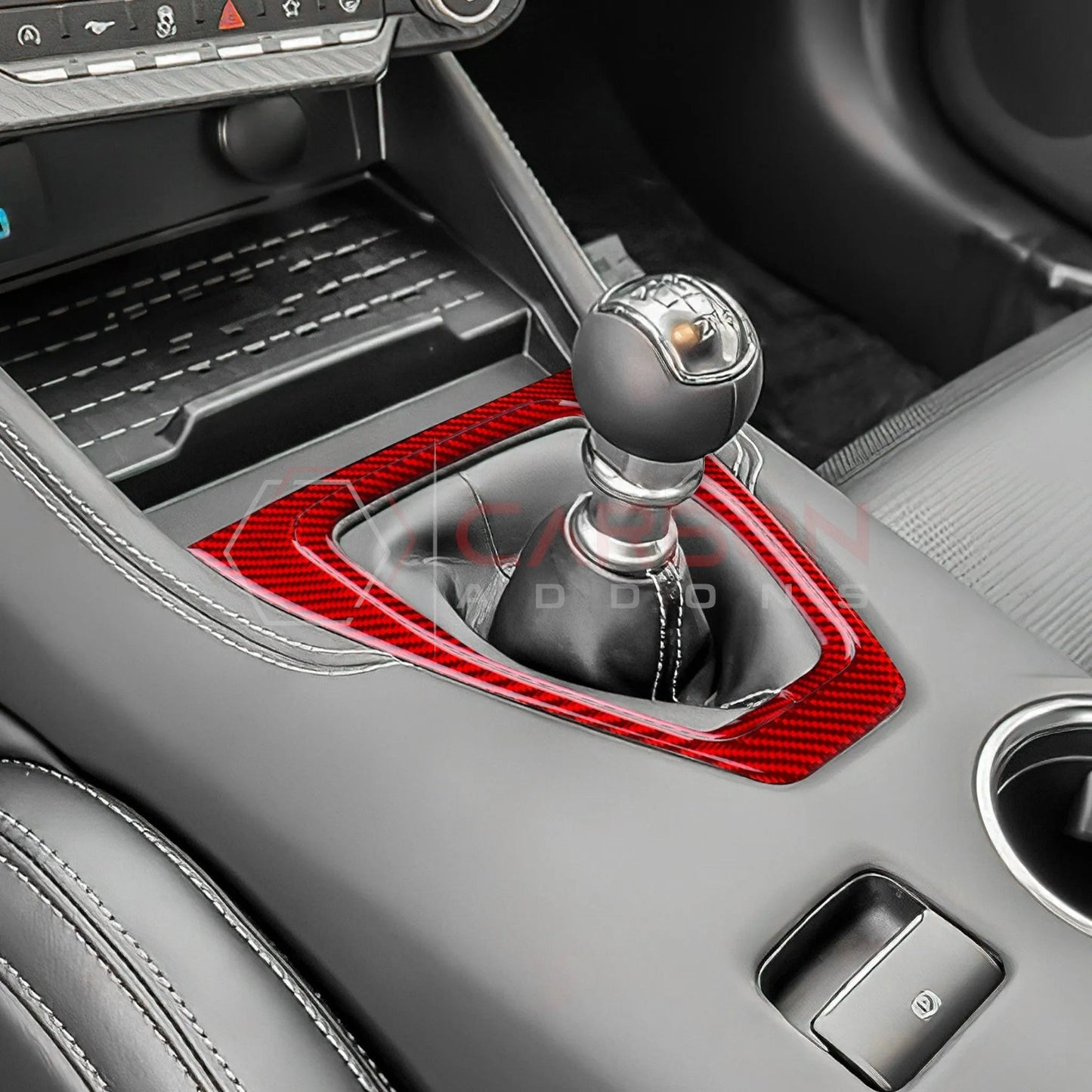 2024+ S650 Mustang Real Carbon Fiber Gear Shifter Trim Overlay