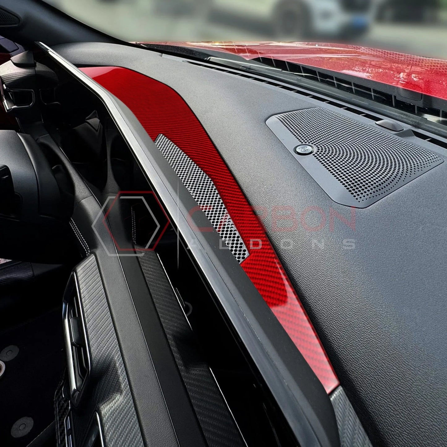 2024+ S650 Mustang Real Carbon Fiber Behind Screen Top Dash Trim Overlay