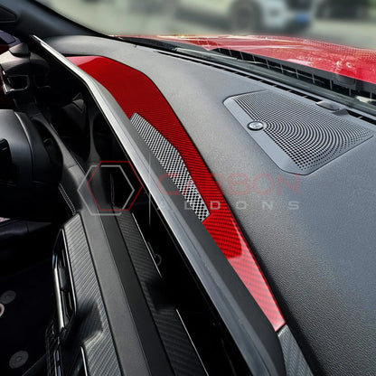 2024+ S650 Mustang Real Carbon Fiber Behind Screen Top Dash Trim Overlay