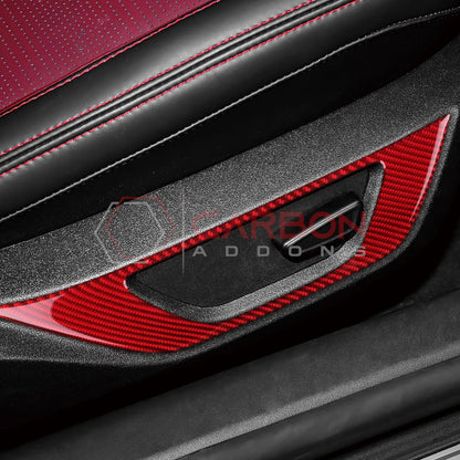 2024+ S650 Mustang Real Carbon Fiber Seat Control Outer Trim Overlay