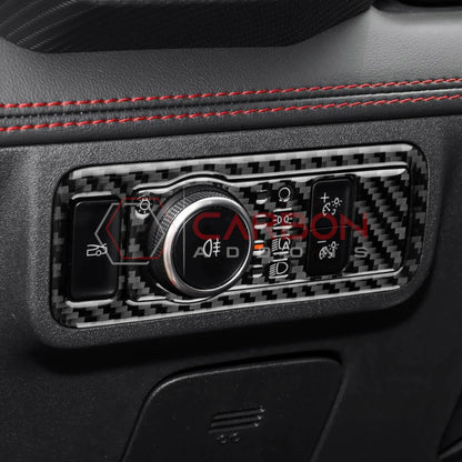 2024+ S650 Mustang Real Carbon Fiber Headlight Control Trim Overlay