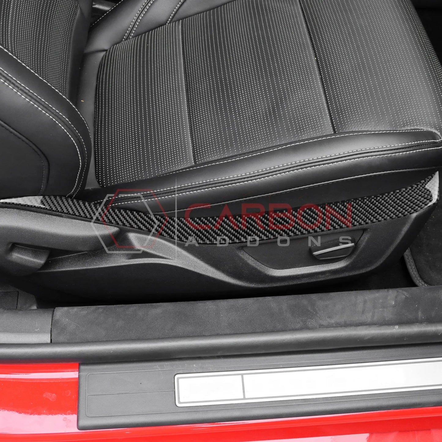 2024+ S650 Mustang Real Carbon Fiber Seat Control Upper Trim Overlay