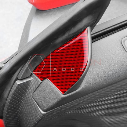Real Carbon Fiber Door Jamb Triangle Trim Overlay for 2024+ Ford Mustang