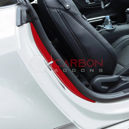 2024+ S650 Mustang Real Carbon Fiber Door Jam Trim Overlays