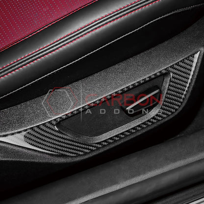 2024+ S650 Mustang Real Carbon Fiber Seat Control Outer Trim Overlay