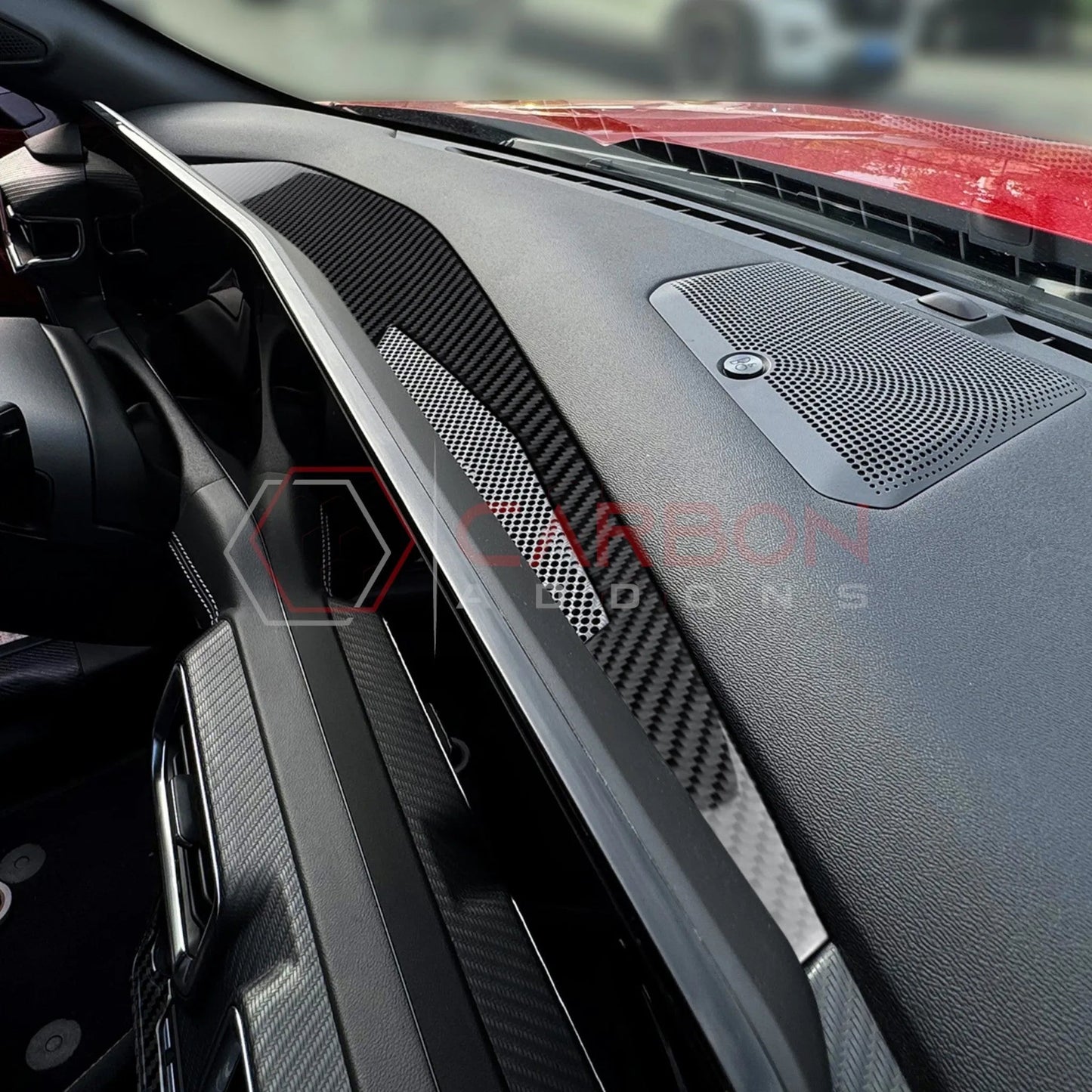 2024+ S650 Mustang Real Carbon Fiber Behind Screen Top Dash Trim Overlay