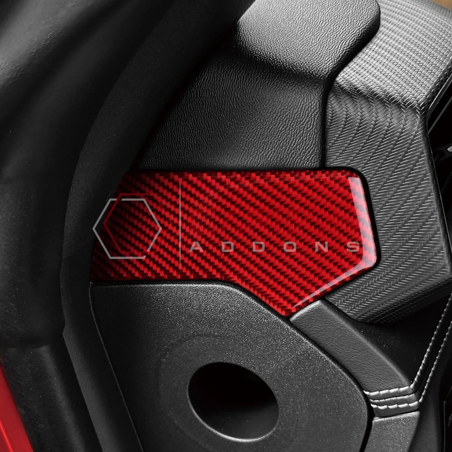 Real Carbon Fiber Upper Dashboard Side Panel Trim Overlay for 2024+ Ford Mustang