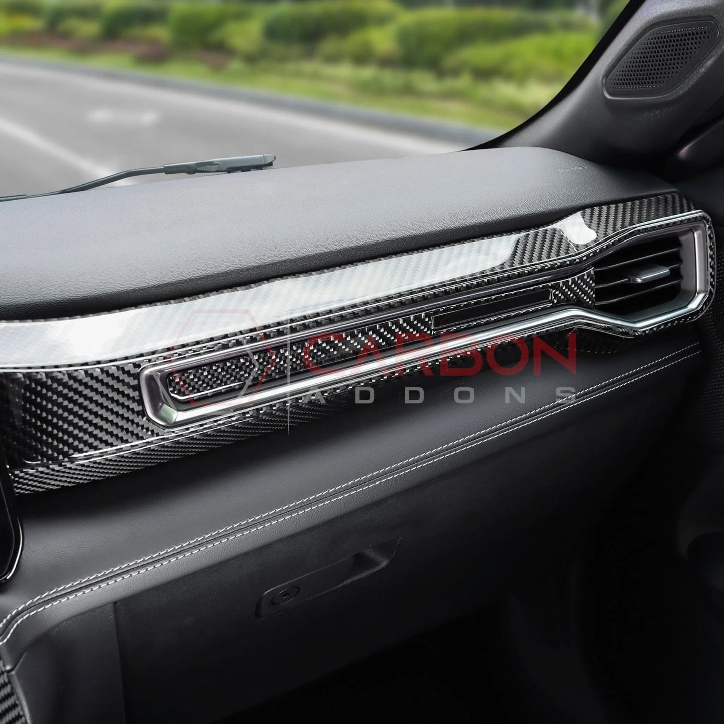 2024+ S650 Mustang Real Carbon Fiber Passenger Side Dashboard Trim Overlays