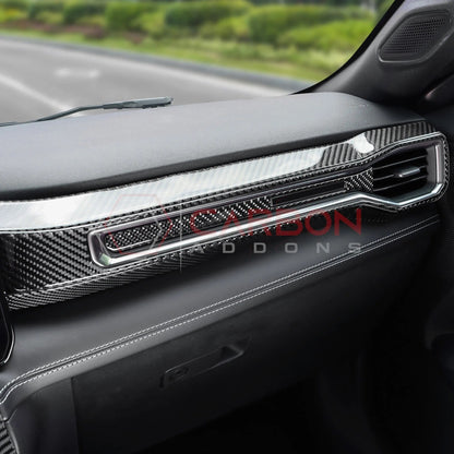 2024+ S650 Mustang Real Carbon Fiber Passenger Side Dashboard Trim Overlays
