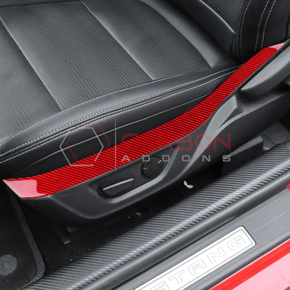 2024+ S650 Mustang Real Carbon Fiber Seat Control Upper Trim Overlay