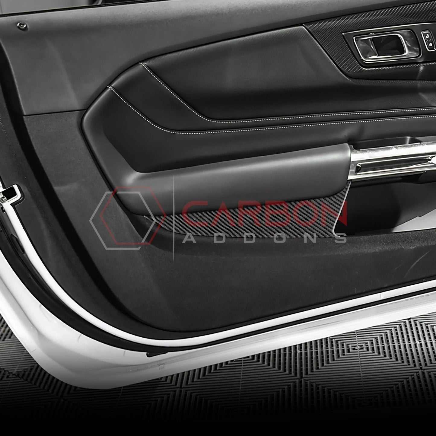2024+ S650 Mustang Real Carbon Fiber Door Lower Panel Trim Overlay