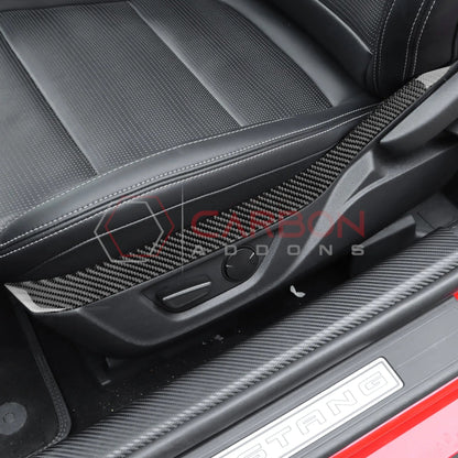 2024+ S650 Mustang Real Carbon Fiber Seat Control Upper Trim Overlay