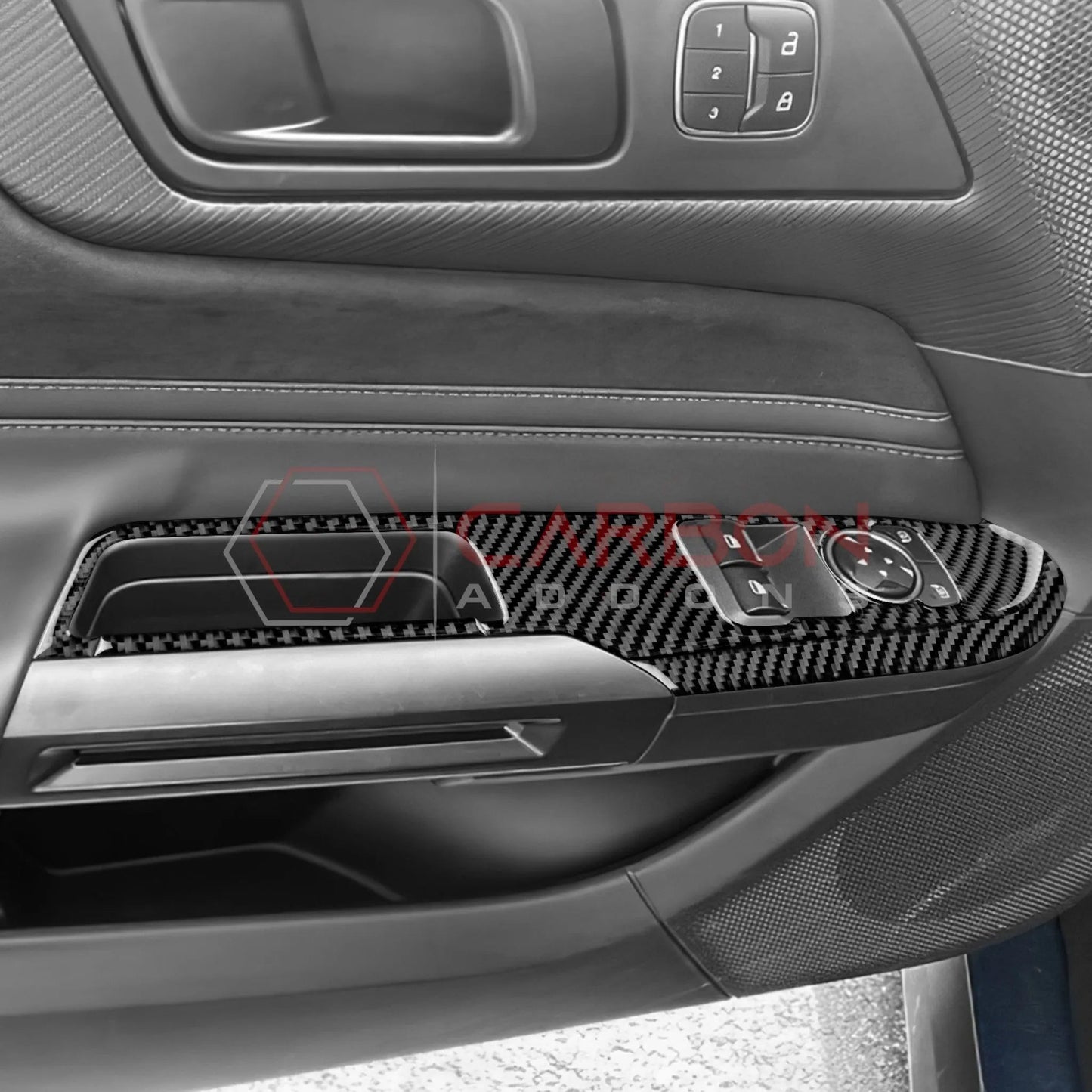 2024+ S650 Mustang Real Carbon Window switch Trim Overlay