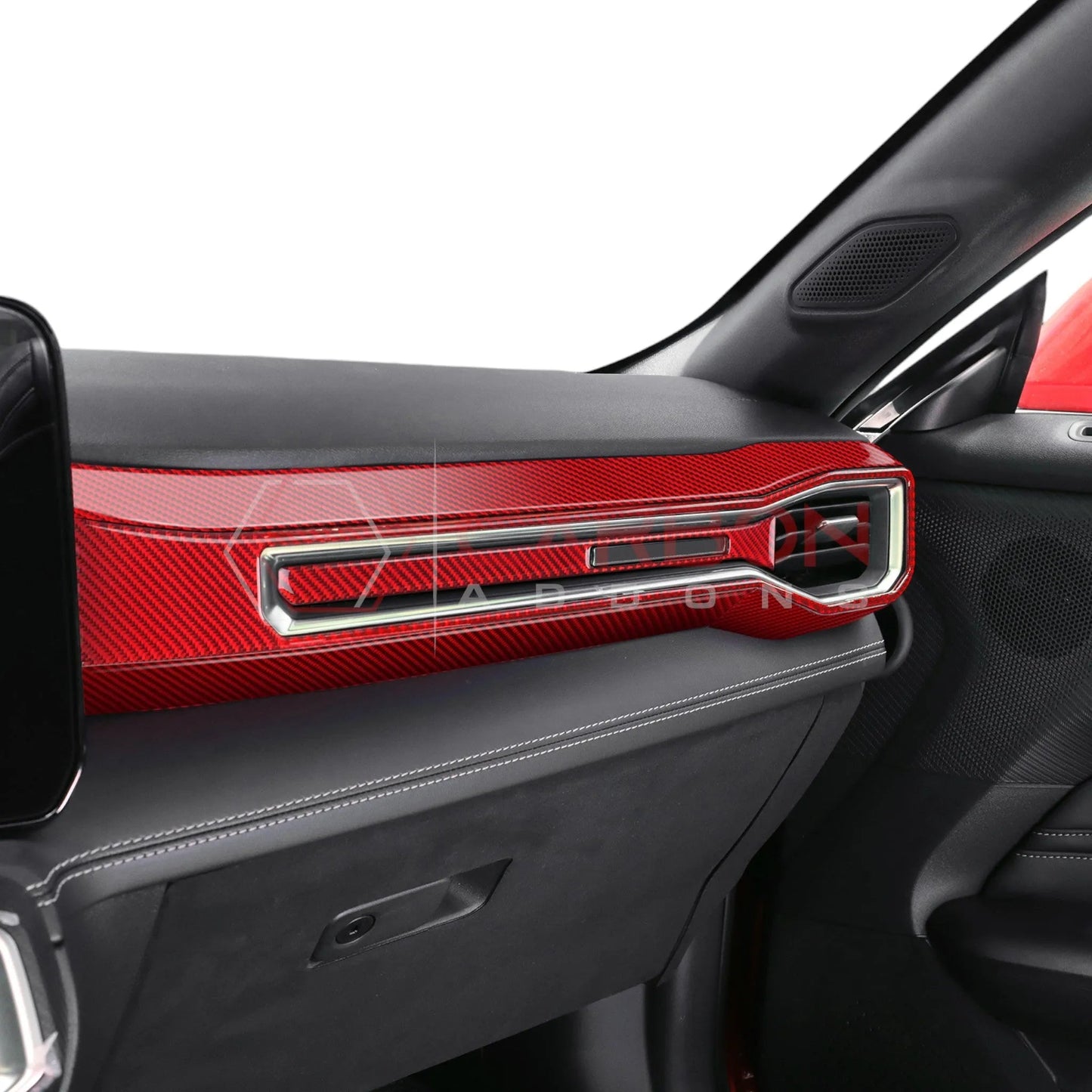 2024+ S650 Mustang Real Carbon Fiber Passenger Side Dashboard Trim Overlays