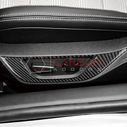 2024+ S650 Mustang Real Carbon Fiber Seat Control Outer Trim Overlay