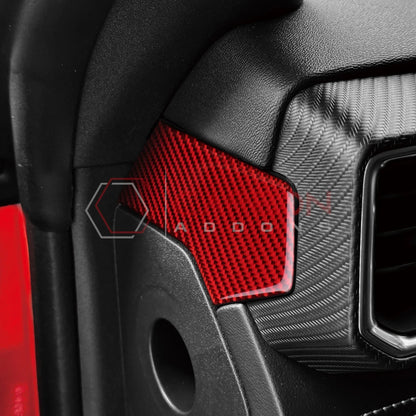 Real Carbon Fiber Upper Dashboard Side Panel Trim Overlay for 2024+ Ford Mustang