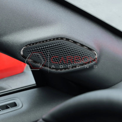 2024+ S650 Mustang Real Carbon Fiber A Pillar Speaker Trim Overlay