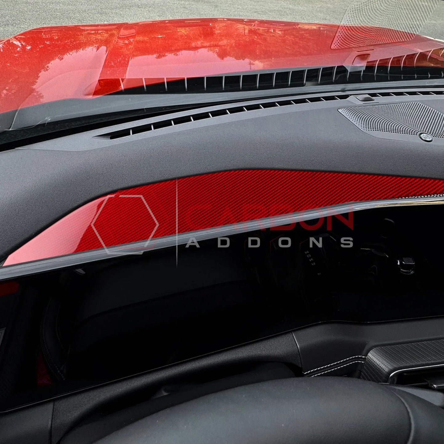 2024+ S650 Mustang Real Carbon Fiber Behind Screen Top Dash Trim Overlay