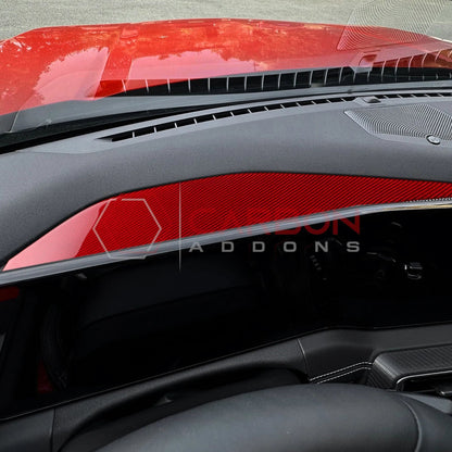 2024+ S650 Mustang Real Carbon Fiber Behind Screen Top Dash Trim Overlay