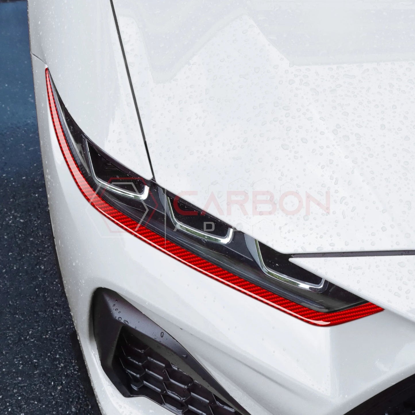 2024+ S650 Mustang Exterior Real Carbon Fiber Headlight Decorative Strip Overlay