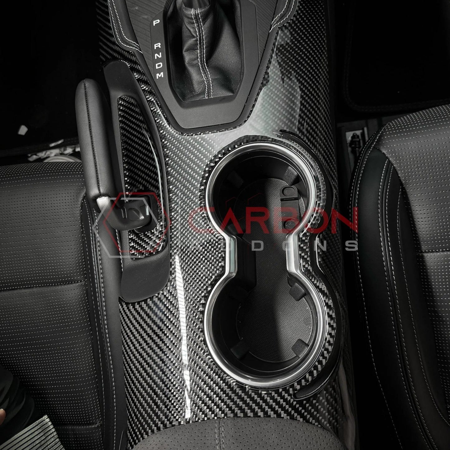 Real Carbon Fiber Center Console Overlay for 2024+ Ford Mustang