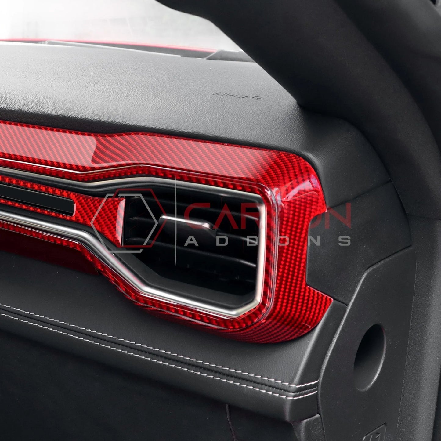 2024+ S650 Mustang Real Carbon Fiber Passenger Side Dashboard Trim Overlays