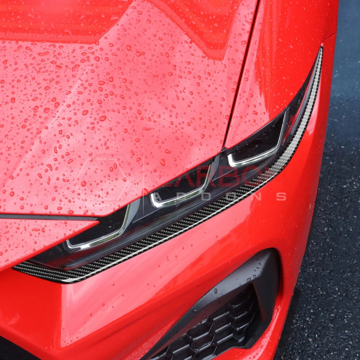 2024+ S650 Mustang Exterior Real Carbon Fiber Headlight Decorative Strip Overlay