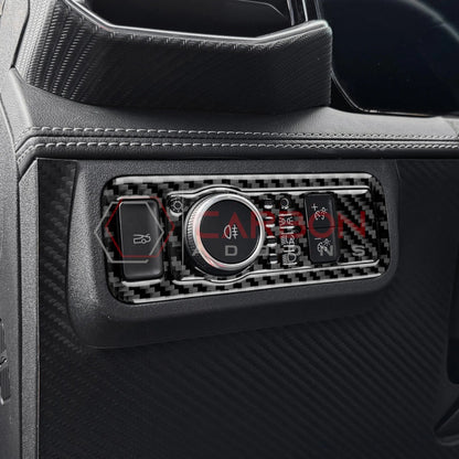 2024+ S650 Mustang Real Carbon Fiber Headlight Control Trim Overlay