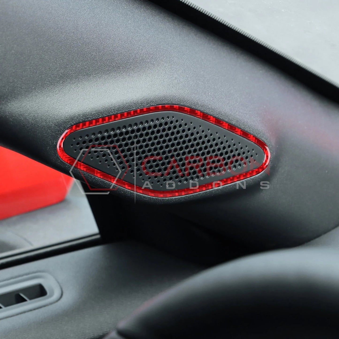 2024+ S650 Mustang Real Carbon Fiber A Pillar Speaker Trim Overlay