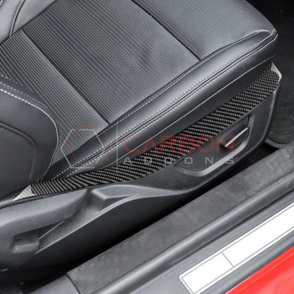 2024+ S650 Mustang Real Carbon Fiber Seat Control Upper Trim Overlay