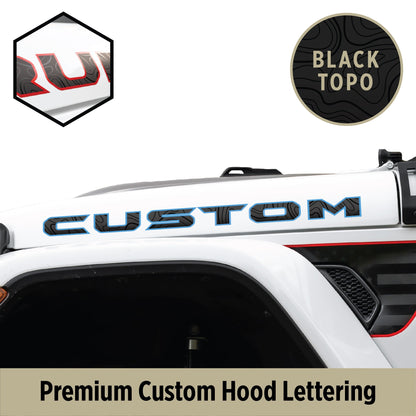 Premium Black Topo Hood Lettering | Set of 2
