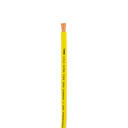 4-GA 100% OFC Ground, Power Cable, 50 Feet -Yellow