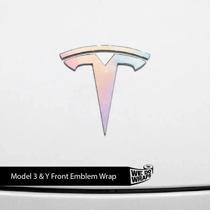 Pastel Galaxy Tesla Emblem Decals (Front + Back) | Model Y