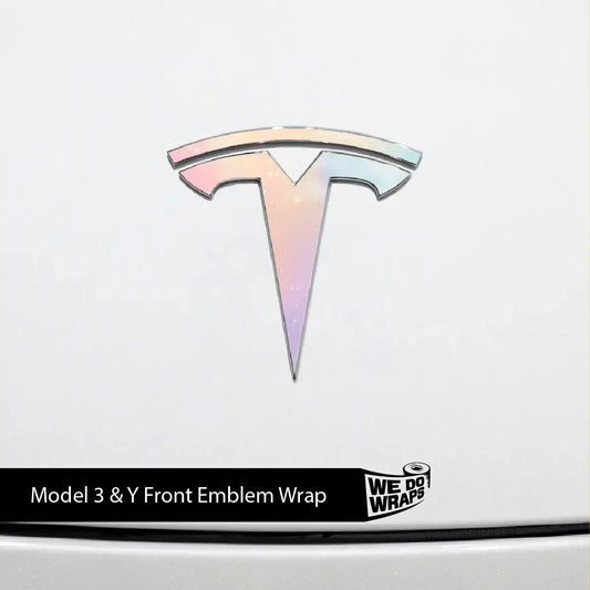 Pastel Galaxy Tesla Emblem Decals (Front + Back) | Model Y