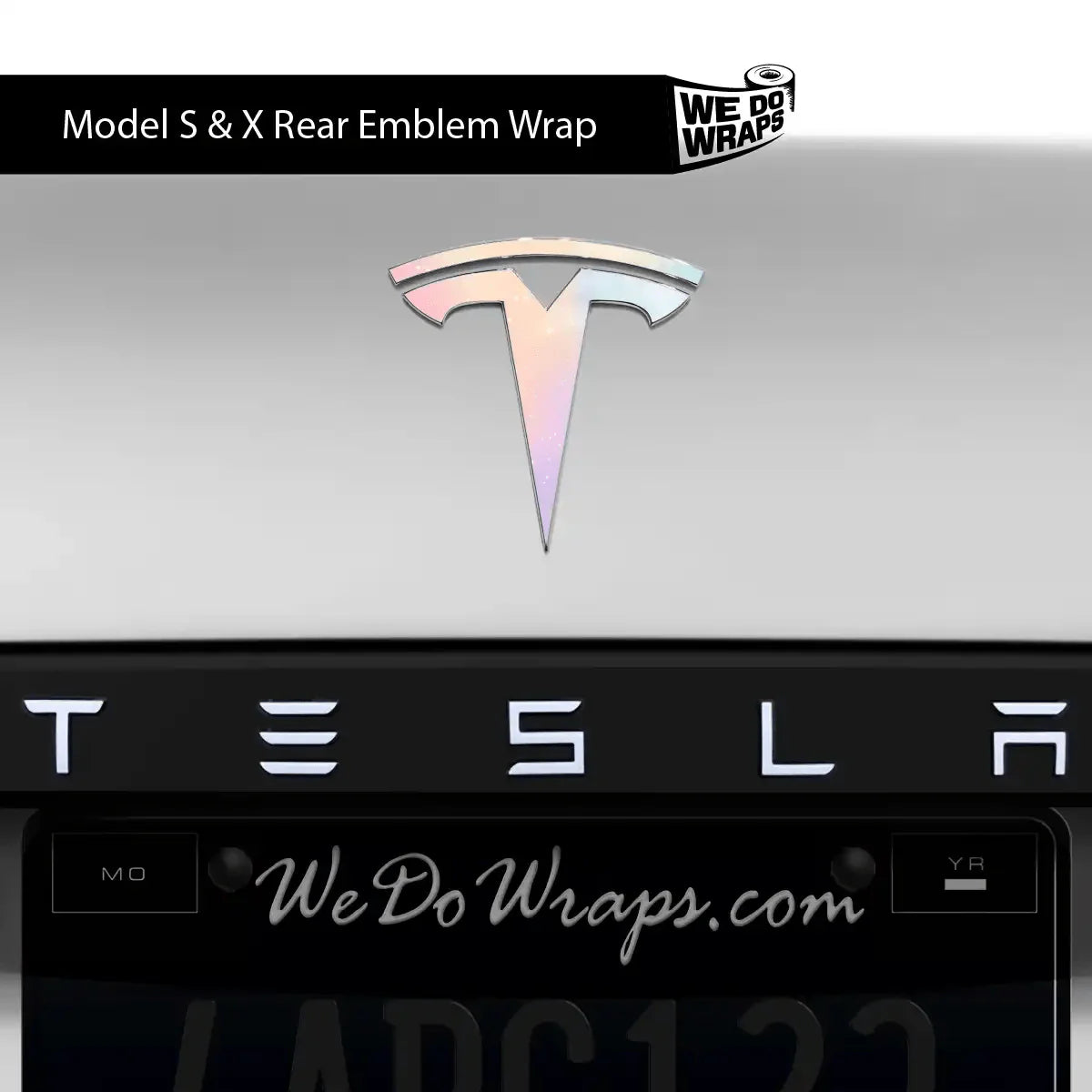 Pastel Galaxy Tesla Emblem Decals (Front + Back) | Model X